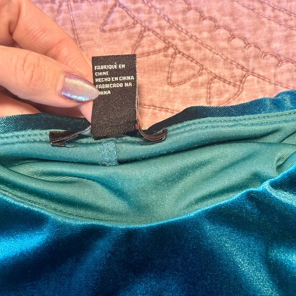 Forever 21 small teal velour dress - Picture 11 of 15